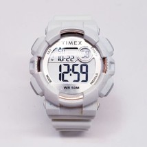 TIMEX Unisex Digital Indiglo Watch Alarm Chronograph Day/Date White Sili... - £14.81 GBP