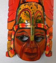 Vintage Hand Carved Polychrome Mask Jaguar Latin America 9.5&quot; Hand Painted - £22.61 GBP