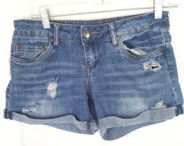 Dollhouse Booty Shorts Womens Size 0 Dylan Distressed Blue Cotton-Spande... - $16.70