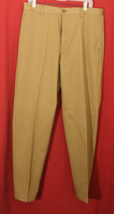 LL Bean Chinos Pant Mens 35 x 32 Classic Fit Straight Leg Dark Khaki - $32.73
