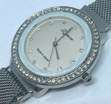 Zymes Japan Lady Silver Rhinestone Mesh Band Analog Quartz Watch Hour~New Batter - £12.22 GBP