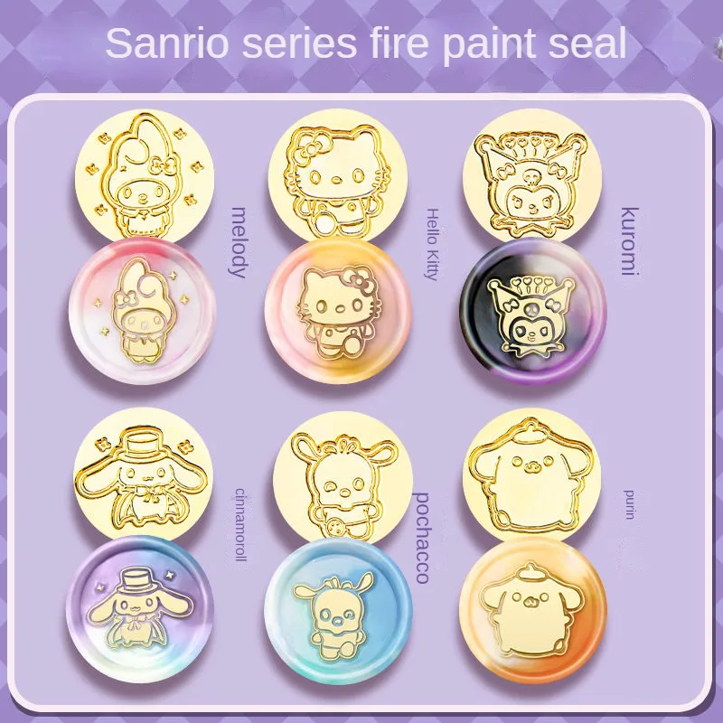 Sanrio Cute Wax Seal Chapter Head Hello Kitty Kuromi Melody Chapter Head Set - £16.74 GBP