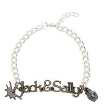 Disney The Nightmare Before Christmas Jack &amp; Sally Name Plate Charms Bracelet - £11.64 GBP