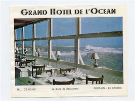 Grand Hotel De L&#39;Ocean Brochure &amp; Le Restaurant Menu Le Croisic France  - £12.66 GBP