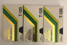 Super Hg Gold Master T-120 Vhs Video Tapes-Lot Of 3 Used-6 HOUR-RARE-SHIP 24 Hrs - £15.52 GBP