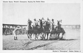 Rodeo Series ~Chester Byers, Worlds Champion, Roping 6 Rodeo Stars~1943 Postcard - £6.98 GBP