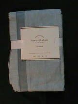 NWT Pottery Barn linen sham silk trim ASHLEY BLUE standard pillowcase - £25.57 GBP