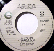 John Lennon-(Just Like) Starting Over / Yoko Ono-Kiss Kiss Kiss-45rpm-1980-EX - £9.88 GBP