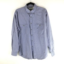 L.L. Bean Men&#39;s Button Down Shirt Long Sleeve Collared Plaid Blue White M - £9.90 GBP