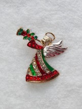 NEW Gold Christmas Angel with Horn Brooch - £9.49 GBP