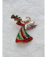 NEW Gold Christmas Angel with Horn Brooch - £9.51 GBP