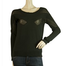 Surface to air Black Cotton Viscose Knit Sheer Panels Top Blouse size 34 - $123.75