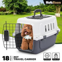18 Inch Pet Plastic Travel Carrier Durable Dog Cat Transporter Cage Up T... - £58.20 GBP