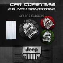 Jeep Car Coasters, Wrangler Car Coasters, Jeep Sandstone Car Coasters, J... - $10.00
