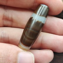 Ancienne perle vintage en cristal yéménite en agate oeil naturel motif r... - $37.02
