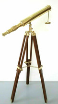 Marine navy Nautical Brass Telescope Single Barrel wooden Tripod Stand Free - £67.74 GBP