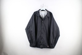 Vintage Dickies Mens Large Spell Out Lined Satin Coaches Coach Jacket Black - £43.43 GBP