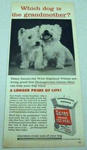 1957 Print Ad Gaines Dog Meal Dog Food 2 West Highland Whites Dogs - $8.98