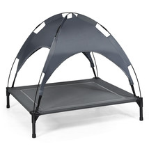36&quot; Portable Elevated Dog Cot Outdoor Cooling Pet Bed w/ Removable Canopy Shade - £59.32 GBP