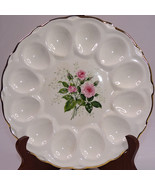 Vintage Deviled Egg Plate With Floral Design 9” With 12 Egg Slots Colorf... - $252.52 MXN
