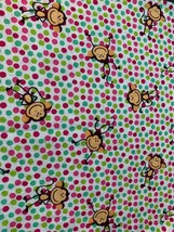 Monkey Polka Dot Cotton Fabric - 1/2 Yard 40&quot; Wide - $6.48