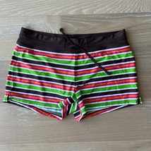 Athleta Striped Swim Boy Board Shorts Bikini Bottoms Large - £18.94 GBP