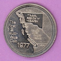 1977 Travel Region H British Columbia Trade Token west Coast Map Open Book Ni - £3.91 GBP