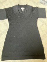 Soft Surroundings Black Wool Blend Sweater Dress Size Medium Short Sleeve - $45.49