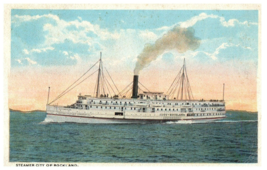 Steamer City Rockland Ship Postcard - £6.97 GBP