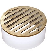 NDS 910B 4&quot; Round Solid Grate with PVC Collar, Satin Brass 3 Pipe &amp; 4 in... - $41.90 CAD