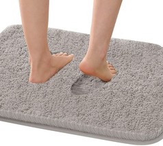 Bathroom Rug Mat, Non Slip Bath Mat, Extra Soft and Absorbent (Grey,16x24) - £14.30 GBP