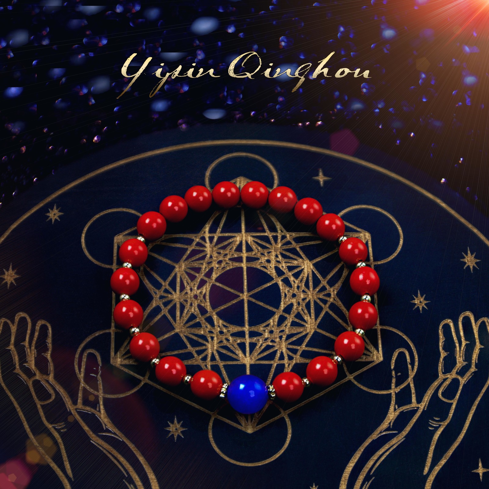 Cinnabar Energy Bracelet、Master blessing、amulet, gold, agate, bracelets