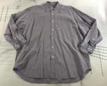 Brioni Button Down Shirt Mens 2XL Brown Blue Stripes Cotton Long Sleeve ... - $29.69