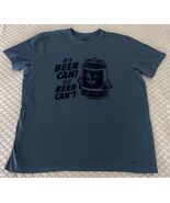 Life is Good Men&#39;s Graphic T-Shirt Beer Can Short Sleeve Tee Blue Size L... - $460.80 MXN
