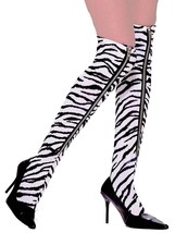 Forum Novelties - Zebra Zipper Thigh Highs - Costume Accessory - One Size - 80&#39;s - £7.85 GBP