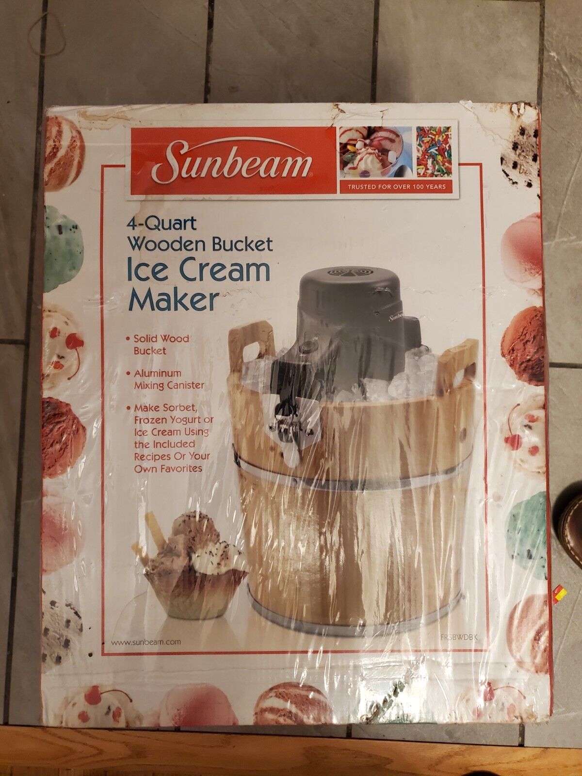 Sunbeam 4 quart wooden bucket ice cream maker new arrivals