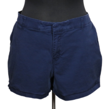 Lane Bryant Women&#39;s Navy Chino Girlfriend Shorts Ruffled Pockets Plus Si... - $14.99