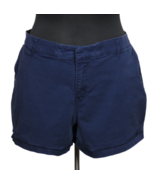 Lane Bryant Women&#39;s Navy Chino Girlfriend Shorts Ruffled Pockets Plus Si... - £11.26 GBP