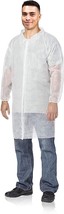 Disposable Lab Coats - Pack of 10 White Medium Adult Polypropylene - £19.60 GBP