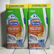 2-Scrubbing Bubbles Toilet Bowl Cleaner Kit Citrus Wand- 4 Pads-Stand Per Box - $22.76