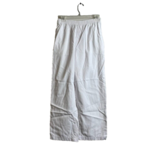 Basic Editions Women&#39;s Elastic Waist Pants White Size Medium Pockets - $8.39