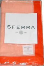 Sferra Roma Linen Dinner Napkins Cameo/Tangerine Color Border 20x20&quot; Set... - $68.21