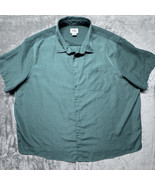 Harbor Bay Mens Shirt 4XL DXL Comfort Grid Sport Green Short Sleeve Pocket - $37.99