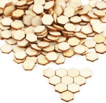 40 Honeycomb Wood Cabochons Flatbacks  Flat Backs Hexagon Small 10mm Bee... - £4.35 GBP