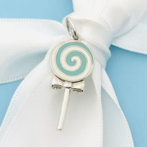 Tiffany Blue Lollipop Candy Charm or Pendant in Blue Enamel and Sterling Silver - £327.83 GBP