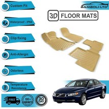 3D Molded Interior Car Floor Mat for Volvo S80 2006-2016(Beige) Anti-Allergic - $93.95