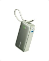 Anker Nano Portable Power Bank 30W USB-C Charging 10000mAh Built-in Cable-Green - £66.33 GBP