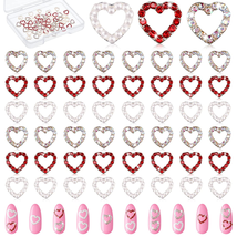 36 Pieces 3D Heart Nail Charms for Nail Heart Nail Rhinestone Decals Lov... - $19.56