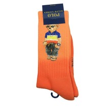 Polo Ralph Lauren Club Bear Dip-Dye Socks Mens Size 6-13 Orange (1-Pair)... - $23.95