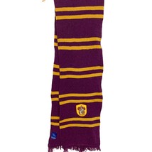 Harry Potter Gryffindoor Scarf Purple Yellow Stripe 100% Lambs Wool 74 x 11 - £17.08 GBP
